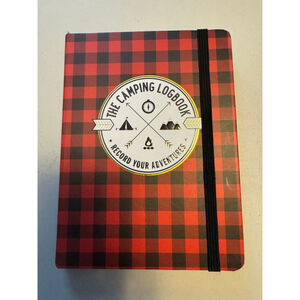Peter Pauper Press Camping Logbook Journal One Size Red Black Plaid Notebook